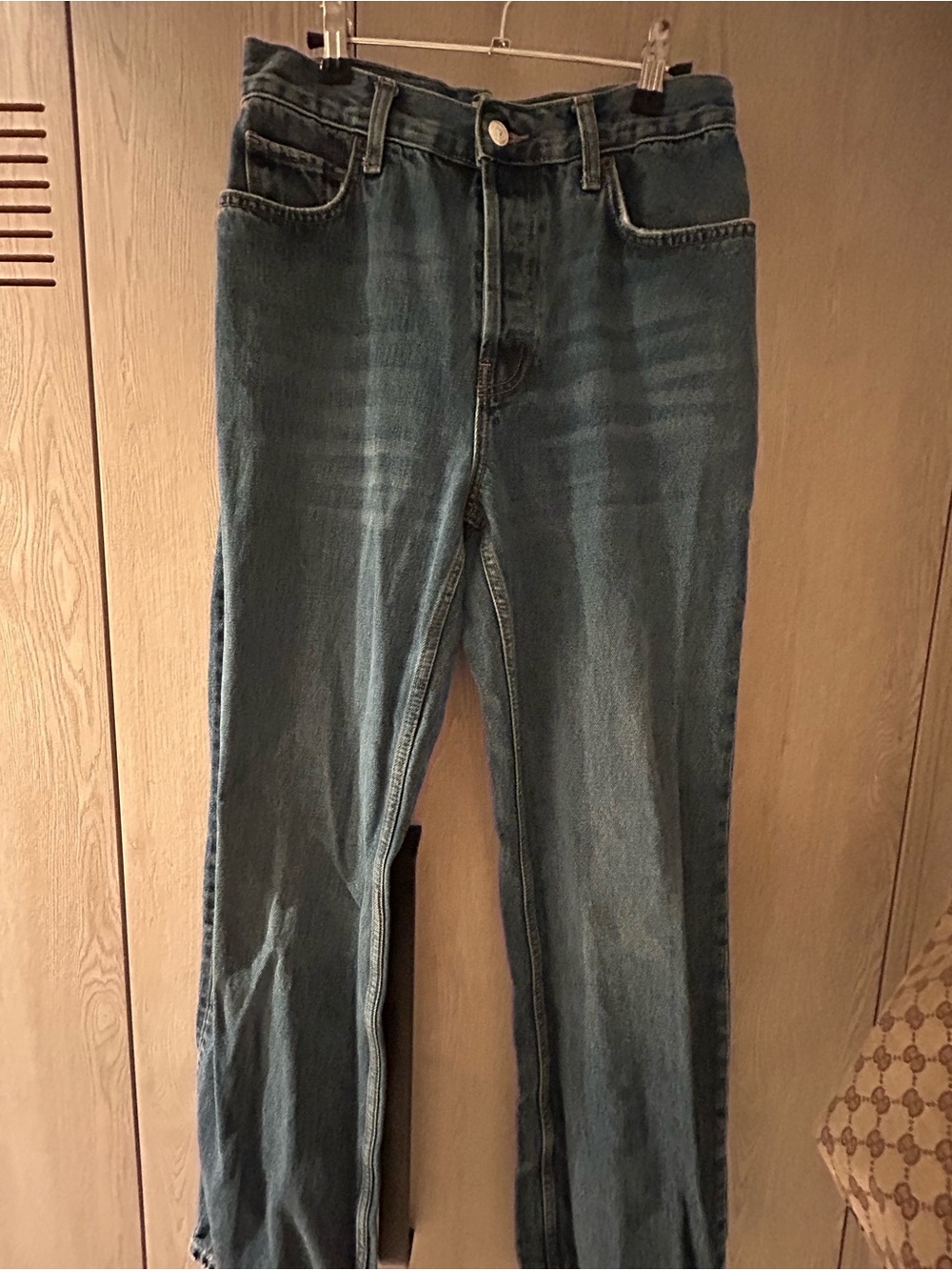 We The Free Free People Straight Jeans in Dark Blue Wash